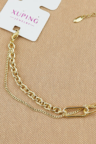 Keyifli Hayaller Xuping Vip Bileklik - Xuping 2li kombin xuping Gold Halka Zincir Bileklik Kararmaz 17+3cm