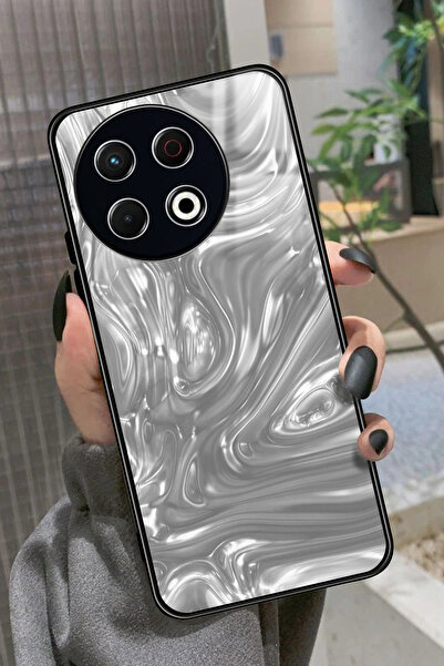 TECNO Spark 30 Pro Uyumlu Beyaz Tasarımlı Parlak Premium Kılıf