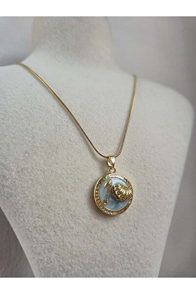Haze Non-Tarnish Steel Blue Enamel Necklace