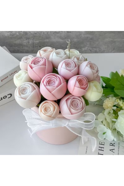 HogART Design Küçük boy Top Gül Mum Sabun & Kokulutaş Silikon Kalıp