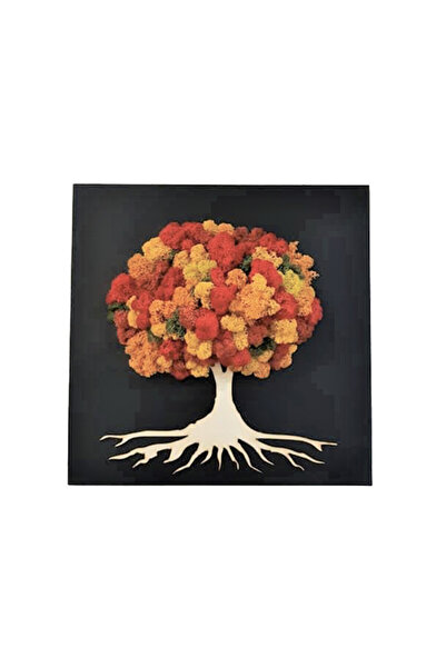 velve Tablou cu licheni naturali, peisaj de toamna, maro-galben