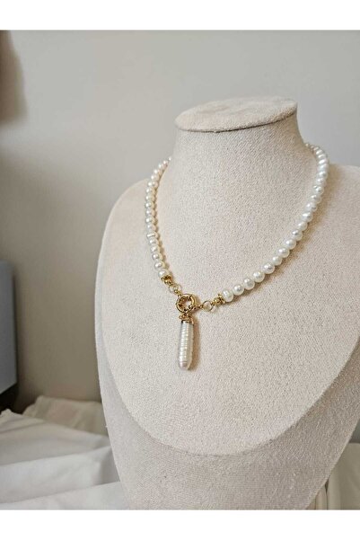 İNCİORA JEWELRY Gemici Kilitli Kişiselleştirilebilir Doğal Gerçek İnci Kolye