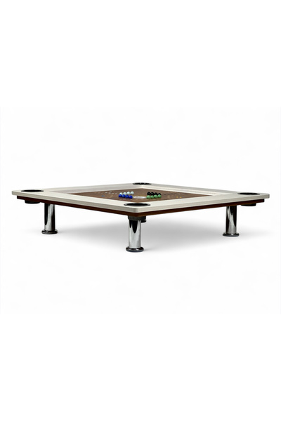 ALBADER 2 In 1 Floor Wooden Ploot Play Cards Table 80*80 Cm with Jackaroo Wooden Board Game, Paloot Table