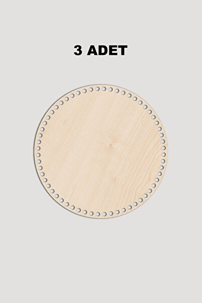 Lucena Дерев'яна кругла підставка для кошика 33 см 3 штуки Акація 3 мм