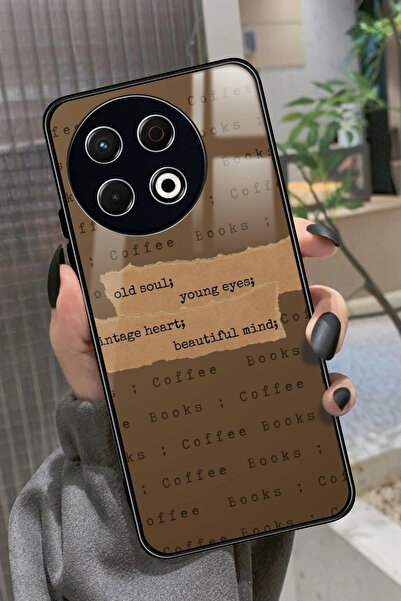 TECNO Spark 30 Pro Uyumlu Kahverengi Poster Tasarımlı Glossy Premium Kılıf