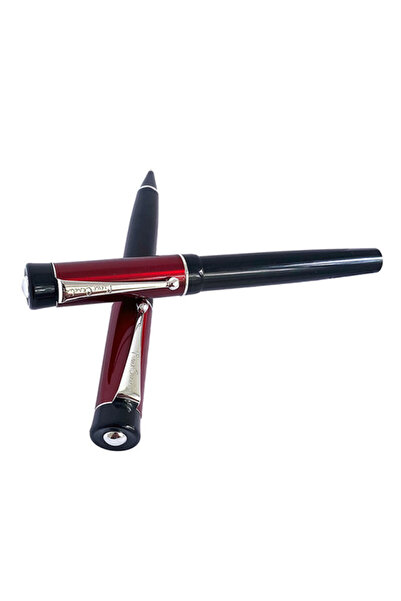 Pierre Cardin Pierre Cardin set, ballpoint pen and rollerball with satin bordeaux cap and black body in black case