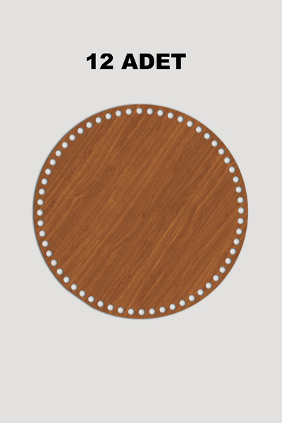 Lucena Дерев'яна кругла кошикова підставка 12 см 12 штук Горіх 3 мм