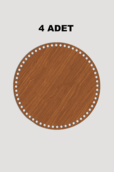 Lucena Дерев'яна кругла підставка для кошика 21 см 4 штуки Горіх 3 мм