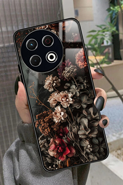 TECNO Spark 30 Pro Uyumlu Karışık Çiçek Tasarımlı Parlak Premium Kılıf