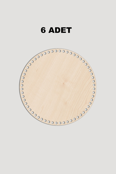 Lucena Дерев'яна кругла корзина піднос дно 16 см 6 штук Ака 3 мм