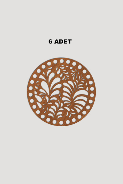 Lucena Дерев'яна кругла модель 4 кошики піддон 15 см 6 штук горіх 3 мм