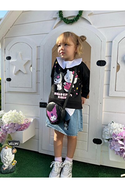 GÖKJOY BUTİK BASKILI KOT ŞORT KIZ ÇOCUK TAKIM