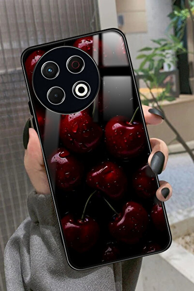TECNO Spark 30 Pro Uyumlu Kiraz Tasarımlı Glossy Premium Kılıf