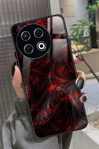 TECNO Spark 30 Pro Uyumlu Bordo Tasarımlı Glossy Premium Kılıf