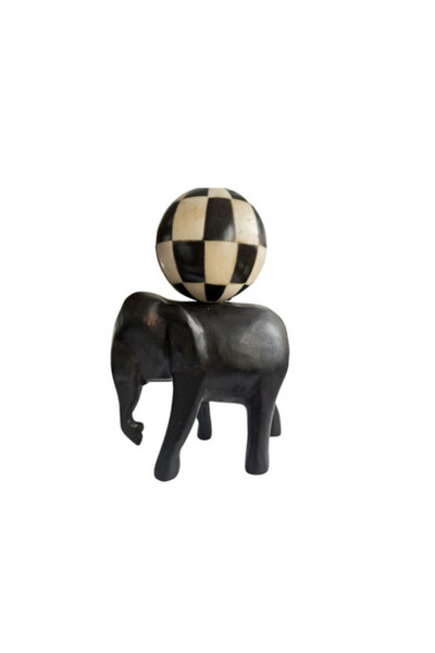 OEM Statueta elefant cu bila H 20cm