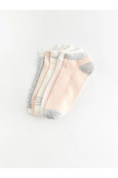 LC Waikiki LCW DREAM Розови дамски чорапи с мотиви, пакет от 5 броя