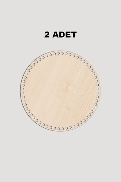 Lucena Ahşap Yuvarlak Sepet Tepsi Tabanı 50 cm 2 Adet Akça 3mm