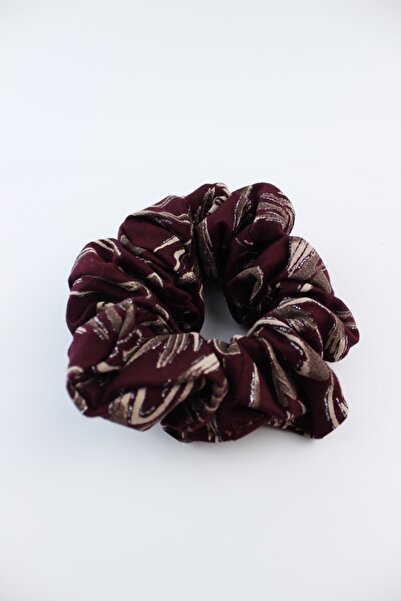 İLKYAZ Patterned Soft Fabric Elastic Buckle Bagel Buckle - Plum