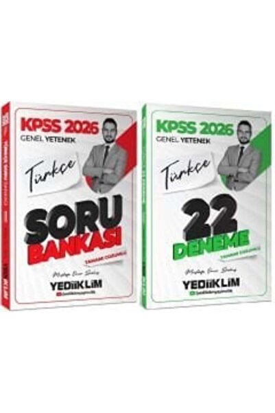 Yediiklim Yayınları Yediiklim 2026 KPSS Türkçe Soru Bankası + 22 Deneme 2 li ...