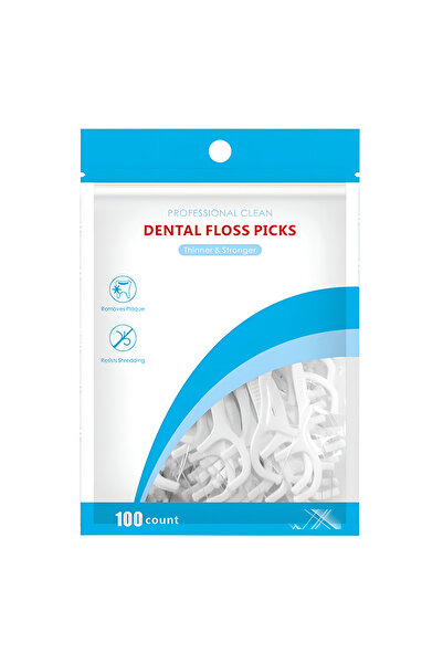 OEM Dental floss with handle, 100 pieces, dental floss picks