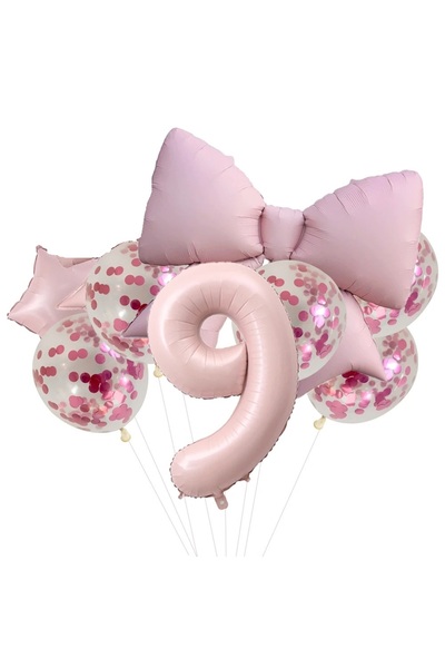 DÜVENCİ TİCARET pembe renk fiyon folyo balonlu yaş balon set