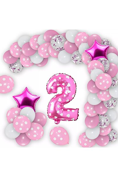 DÜVENCİ TİCARET مجموعة بالونات عيد الميلاد باللون الوردي المنقط
