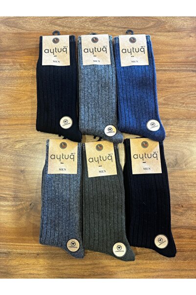 Aytuğ Men's Winter Lambswool Lamb Wool Socks 3 Pack