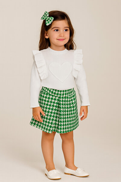 AKİF GİYİM مجموعة تنورة بادي كايزاكي ذات كشكشة على شكل قلب للفتيات الصغيرات و...