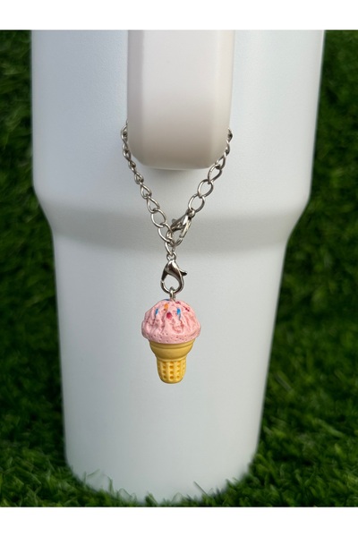YuccaCo Accessorize Your Life Ice Cream Cone Thermos Ornament/Ice Cream Thermos Charm in a Cone/Cone-Shaped Chocolate Bag Charm