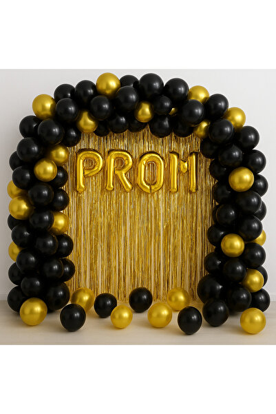 Generic Luxury Black & Gold Prom Balloon Decoration Set – Elegant Party Décor for Proms, Birthdays & Spec