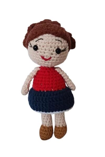 OYUNCAKPARK Kırmızı Lacivert Öğrenci Kız Bebek Amigurumi Organik Anahtarlık O...