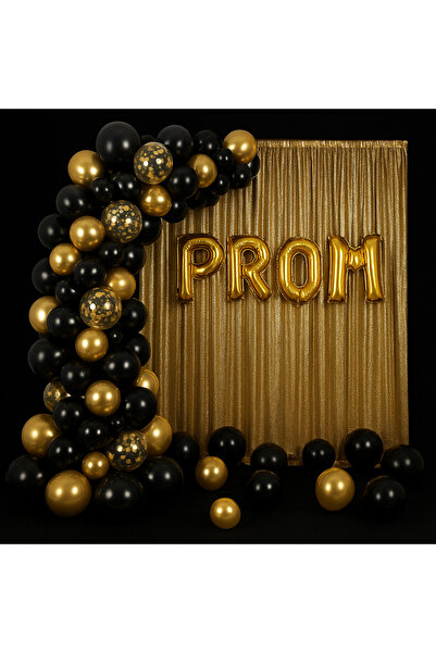 Generic Luxury Black & Gold Prom Balloon Decoration Set – Elegant Party Décor for Proms, Birthdays & Spec