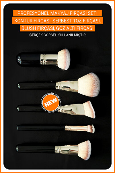 Nera Classy مجموعة فرش مكياج مكونة من 5 قطع - فرشاة مكياج