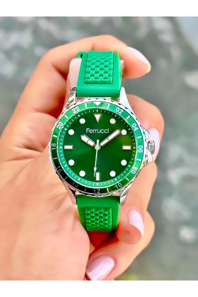 Ferrucci Orijinal 2 Yıl Garantili Silikon Kordon Kadın Kol Saati Su Geçirmez Bileklik Hediyeli