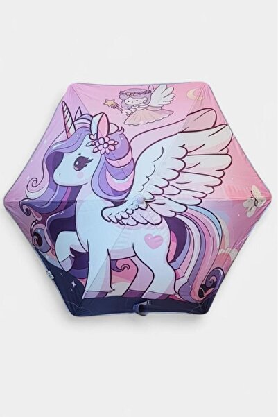 Baginn Kız Çocuk Baston Şemsiye Reflektörlü Karakter Desenli Boyu 70 Cm Çapı ...