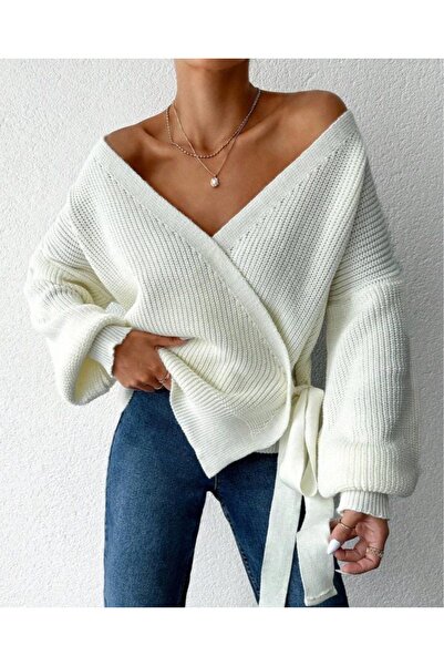 CCTWEAR Double Breasted Tie-Up Sweater
