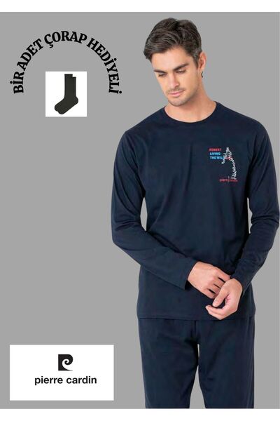 Pierre Cardin %100 Pamuklu Bisiklet Yaka Cepli Pijama Takımı THCL6VR03PC
