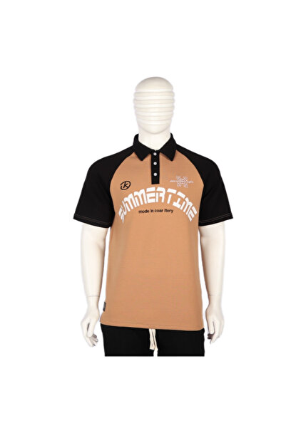 Red Planet Two-Tone Collar T-Shirt – Elegant Design