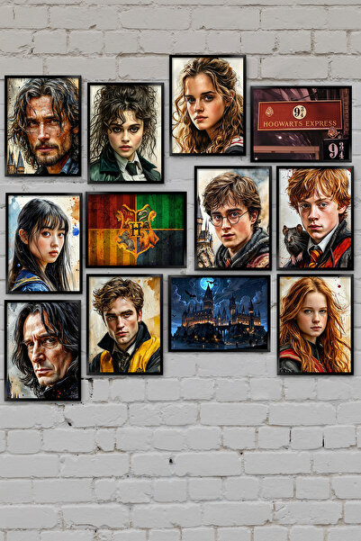 TABLOX Set de 12 tablouri din MDF Harry Potter Snape Sirius Black Ron Hermion...