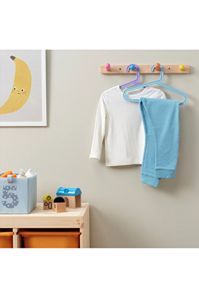 IKEA BAGIS çocuk giysi askısı, çok renkli, 8 adet