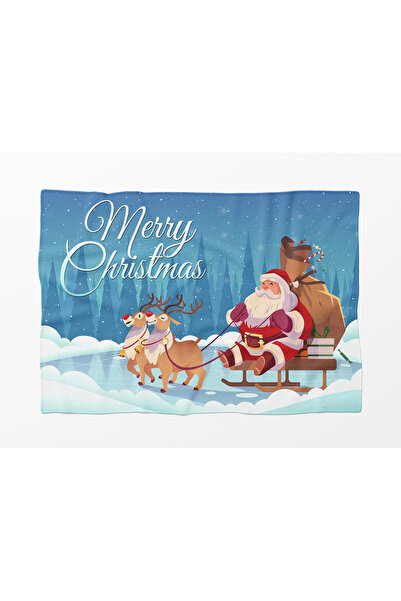 Home Santa Claus Santa Christmas Pattern Fleece Tv Blanket Polar Soft Blanket