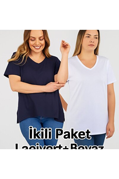 citycenterfashion Woman's V-Neck Plus Size T-shirt Cty-cnd-01