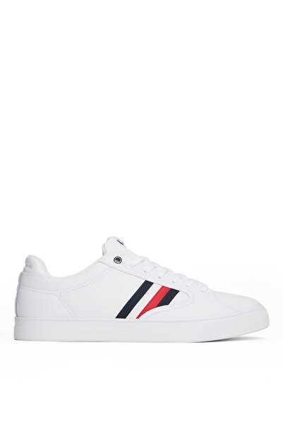 Tommy Hilfiger Deri Beyaz Erkek Günlük Ayakkabı ICON COURT STRIPES