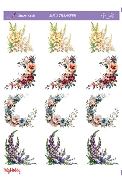 LİNEART Sulu Transfer No:LNT558-25x35cm