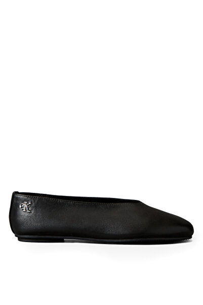 Calvin Klein Deri Siyah Kadın Babet HW0HW02810BEH