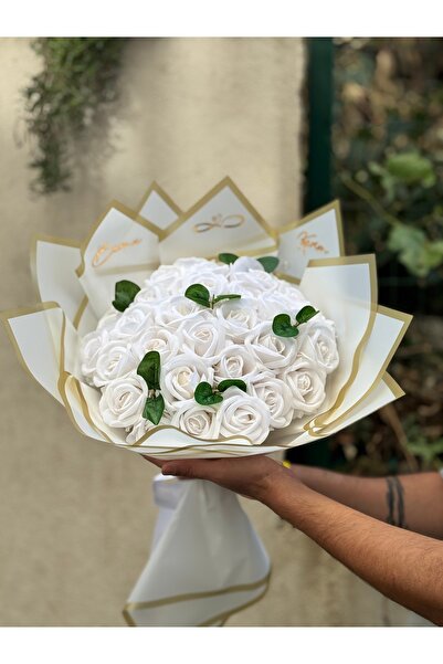 Cyz Home 30 lu Beyaz Kadife Gül İsteme Söz Nişan Buketi