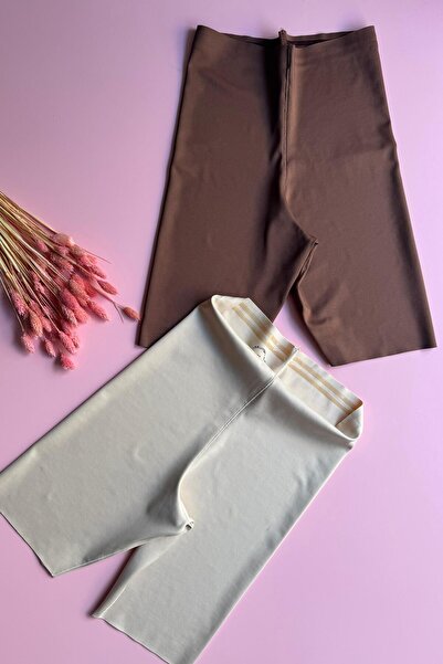 Elosia Seamless 2-Piece Skin and Coffee Color High Waist Anti-Slip Silicone Band Women's Corset