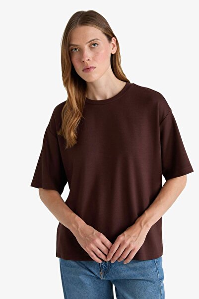 DeFacto Μπλουζάκι με κοντό μανίκι Relax Fit Crew Neck Basic G2642AX25AU