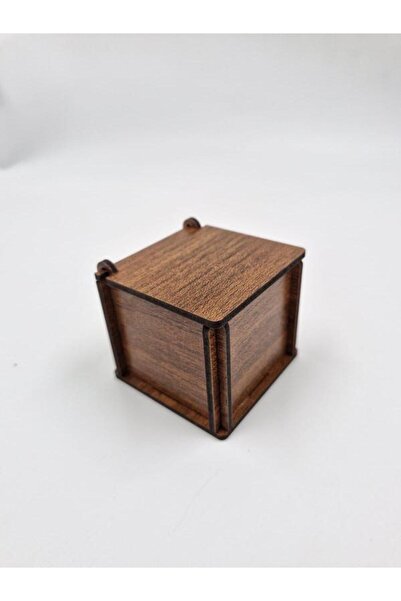 Genel Markalar Ahşap Dekoratif Kutu 6 Cm X 6 Cm X 5,5 Cm