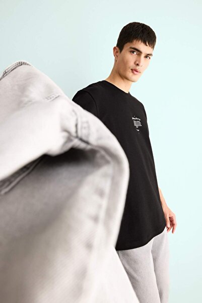 DeFacto Regular Fit Crew Neck Printed Short Sleeve T-Shirt F3475Ax25Au